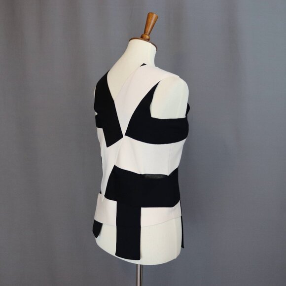 AKRIS Size 8 Layered Contrast Panel Asymmetric Tank Blouse Top - Picture 7 of 15